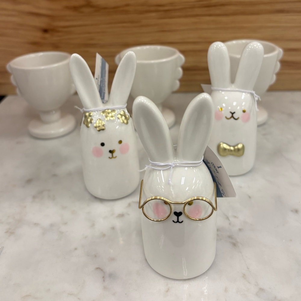 Target Bullseye Playground Easter Small Ceramic Bunny Figurals with egg holders